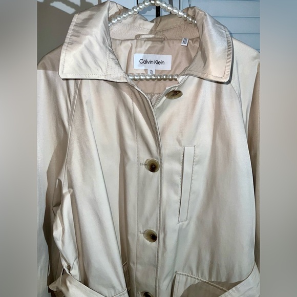 Calvin Klein Belted Rain Jacket in Sand - Size XL - NWT - Picture 14 of 14